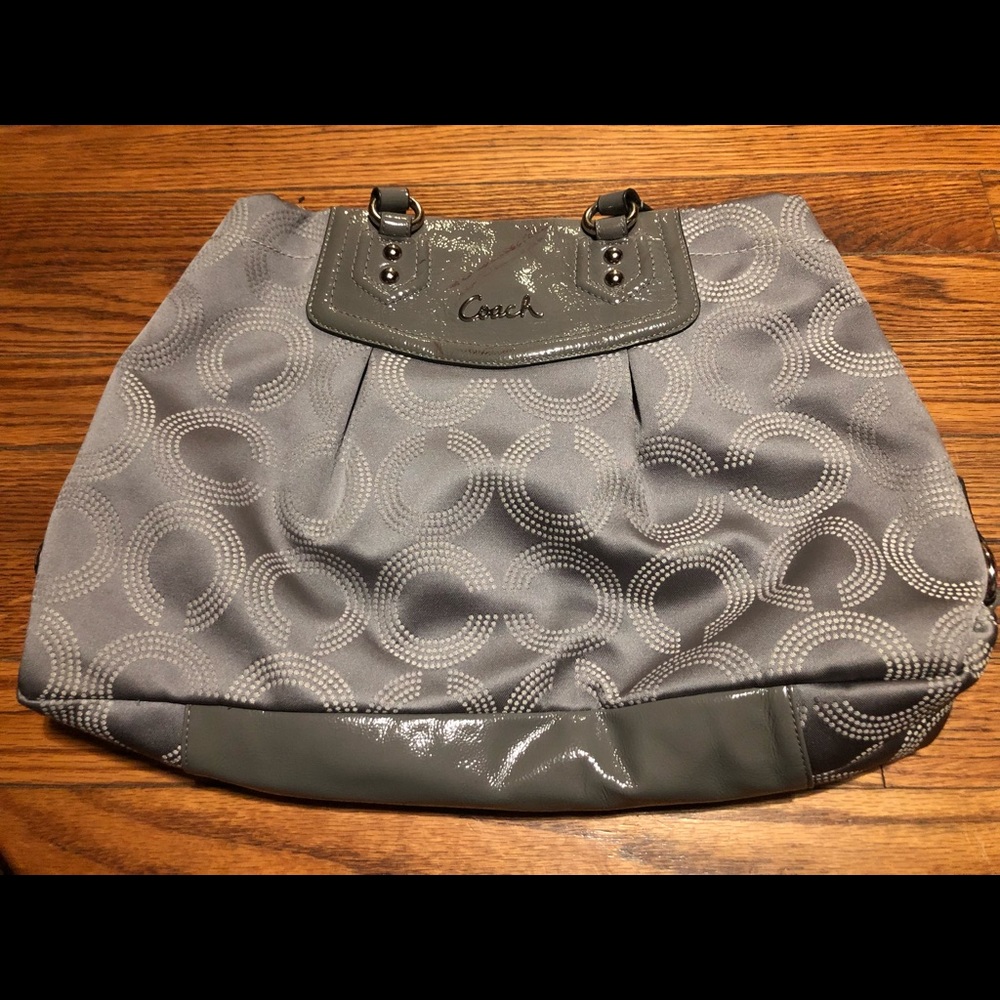 Grey coach shoulder bag